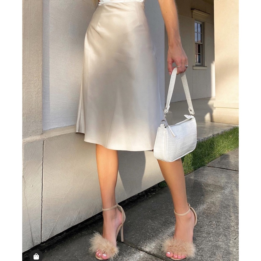 rachel zoe || Slip Midi Skirt - Off White